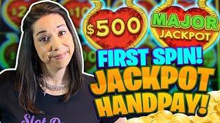 FIRST SPIN JACKPOT HANDPAY !! HOLY MOLY ! MY FIRST EVER !!