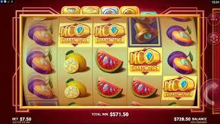 Deco Diamonds Online Slot from Just for the Win - Free Spins - big wins!