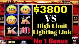 $3800 Live Play On High Limit Lightning Link Slot w/ $25-$75 Bet | BAD SIDE OF SLOTS | NO ONE BONUS