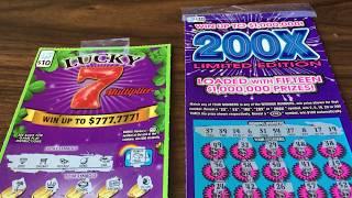 Scratching Two Illinois Lottery Tickets - Lucky 7 Multiplier and 200X