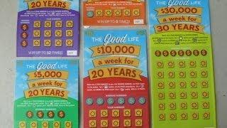 "The Good Life" Playing all FIVE lottery tickets - Includes the new $30 Instant Scratch Off
