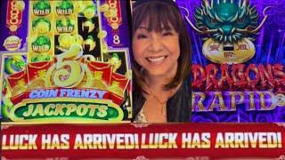 NEW GAME 5 COIN FRENZY JACKPOTS & 5 DRAGONS RAPID
