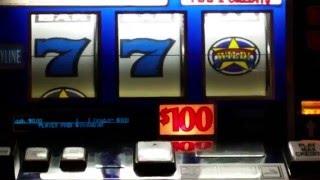 $100 Slot Machine High Limit Jackpot - Red White Blue
