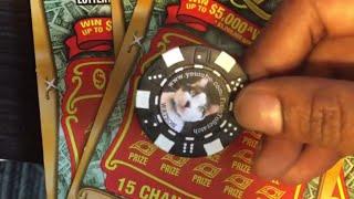 3 SET FOR LIFE SCRATCH OFFS WITH THE FAMOUS WATSON CHIP