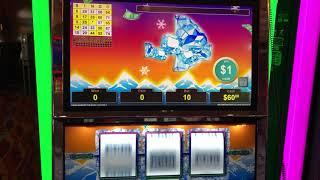 Polar High Roller VGT Slots $10 Max " Red Spin Wins"  Bingo Bunny Pattern - Choctaw Casino