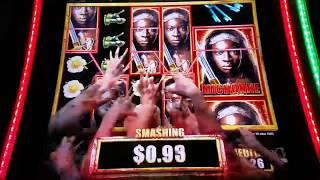 The Walking Dead 2 Slot Machine Bonus Win With MAX BET