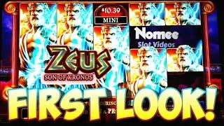 *FIRST LOOK!* Zeus, Son of Kronos Slot Machine - Bonuses and Lightning Respin Monumental Win!