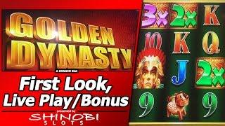 Golden Dynasty Slot - First Look, Live Play and A Nice Win Bonus in New Konami game