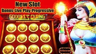 New Slot machine! Goddess Rising - free games live play progressive jackpot win!