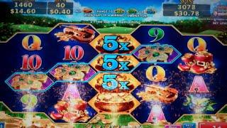 Leprechaun's Garden Slot Machine Bonus - 20 Free Games with Wild Multiplier Reel - NICE WIN