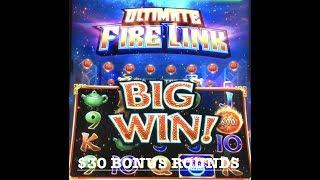 •ULTIMATE FIRE LINK •$30 SPINS (3) HANDPAYS •CHINA STREET