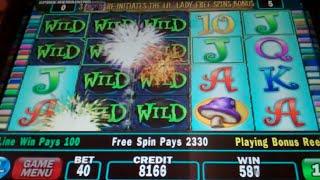 Lil' Lady Slot Machine Bonus - 5 Free Games with Stacked Wilds - Nice Win
