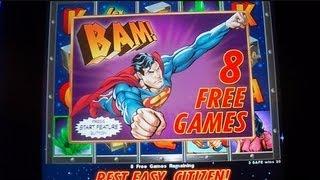 Superman BONUS ROUND Free Spins Slot Machine Win