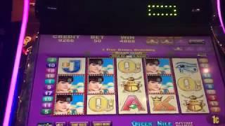 Queen of the Nile Deluxe Slot Machine Bonus - Wilds everywhere!