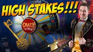 HIGH STAKES Crazy Time Session!! BIG WIN???
