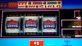 Triple Golden Cherries Slot Machine $5 Max Bet *LIVE PLAY* Bonus!