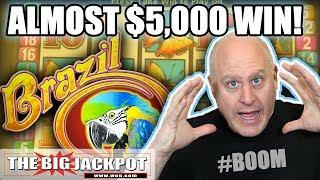 Almost $5,000 JACKPOT! •Brazil Slot Machine | The Big Jackpot