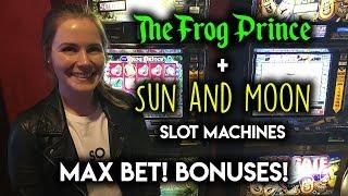 MAX BET BONUS! Sun and Moon! Frog Prince Slot Machines!
