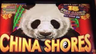 • CHINA SHORES 4-5-5-5-4 Reel Slot machine (KONAMI) •BONUS BIG WIN •$1.50 Bet