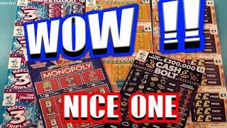 WHAT A GAME....Scratchcards..MONOPOLY...Win £50..Match 3 TriplerCash Bolt. Multiplier .