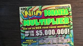 $20 New York Lottery Wild Bonanza, (WILD SYMBOL FOUND)