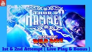 ( First & 2nd Attempt ) Everi - Thor's Hammer : Live Play & Bonus