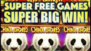 SUPER BIG WIN!! GREEN SUPER FREE GAMES ON CHINA SHORES GREAT STACKS Slot Machine Bonus (KONAMI)