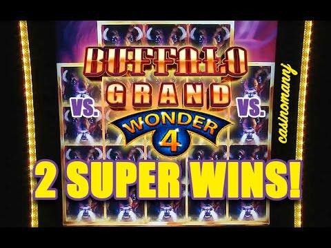 WONDER 4 SLOT *VS*  BUFFALO GRAND SLOT- 2 SUPER WINS! - Slot Machine Bonus