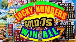 SUPER SCRATCHCARD GAME..with WINS"GOLD 7s..REDHOT BINGO"LUCKY NUMBERS"WIN ALL"SPIN £100