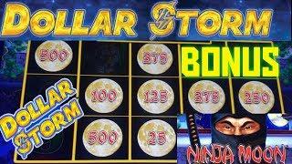 I WAS DOWN TO $4 | HOLD & SPIN BONUS! NINJA MOON DOLLAR STORM SLOT MACHINE
