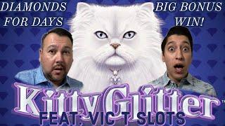 INSANE Kitty Glitter Bonus Win • With Vic T Slots