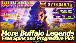 Buffalo Legends Edition Slot Machine - More Free Spins Bonuses and Progressive Pick Feature