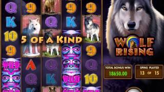 IGT Wolf Rising Video Slot Bonus Big Win