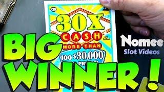 • BIG WINNER!!! • "30X CASH" Instant Lottery Scratch Off • $30 Ticket!