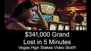 $341,000 Lost in 5 Minutes Vegas High Stakes Video Slot!!! NO Jackpot Handpay Aristocrat, WMS Trippl