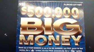 $500,000 Big Money - $10 Illinois Instant Lottery Ticket Video
