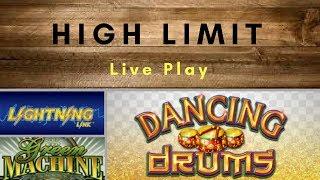 High Limit Room Live Play * Green Machine*Dancing Drums*Lightning Link