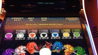 Aristocrat's 5 Dragons Deluxe Slot Machine - Nice Bonus Win