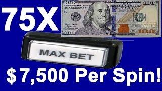 •$7,500 = 1 Spin, BONUS TRIGGERED! Vegas High Roller Video Slot Machine Jackpot Handpay Aristoc • Si