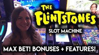 The Flintstones Slot Machine! MAX BET BONUSES and Yabba Dabba Doo Features!