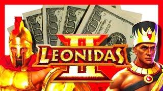 HUGE WIN! THAT AMAZING WIN CAME OUTTA NOWHERE! I WAS NOT EXPECTING THAT! LEONIDAS II SLOT MACHINE