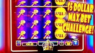 TIME FOR A $5 DOLLAR MAX BET!!! -- Las Vegas Casino Slot Machine Min vs Max Bet Challenge