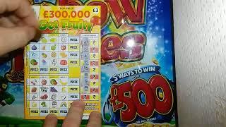 Scratchcards And Lotto Video #2 (£300k Get Fruity And Hotpicks 3 Number Draws)