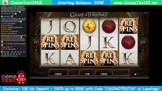 SUPER BIG WIN on Game of Thrones Slot - 5 Scatters 2,40€ BET!