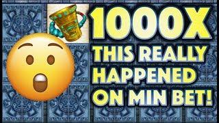 •1000X MASSIVE WIN ON MIN!• THIS REALLY HAPPENED! MAYAN CHIEF Slot Machine Bonus (KONAMI)