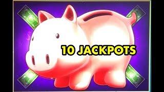 HANDPAYS ONLY: Lock it Link Piggy Banking Slot Machine Jackpot Handpay Collection