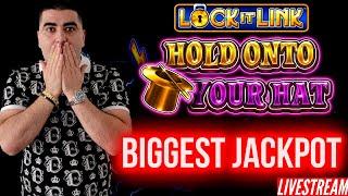 ⋆ Slots ⋆ Biggest Jackpot On YouTube For Hold Onto Your Hat | Winning Mega Bucks At Casino LIVE