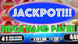 JACKPOT!!! HAND PAY!!! LIVE PLAY on Powerball Slot Machine with Bonus - HUGE WIN!!!