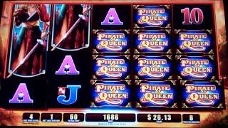 Pirate Queen Slot Machine Bonus - 12 Free Spins Win with Stacked Wilds (#2)