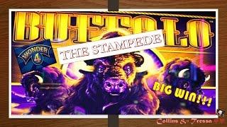 Super Big Win Wonder 4 Buffalo •The Stampede•  Slot Machine Line Hit